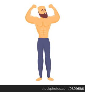 Bodybuilder icon. Cartoon of bodybuilder vector icon for web design isolated on white background. Bodybuilder icon, cartoon style