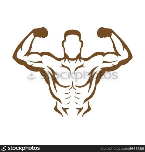 Bodybuilder logo icon design illustration