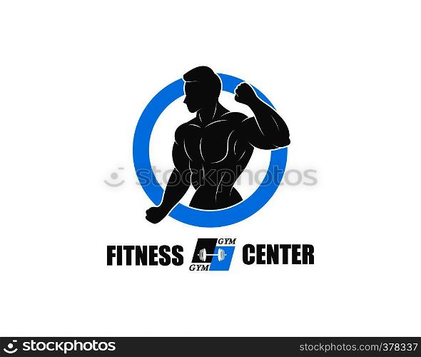 Bodybuilder Logo Template. Vector object and Icons for Sport Label, Gym Badge, Fitness Logo Design
