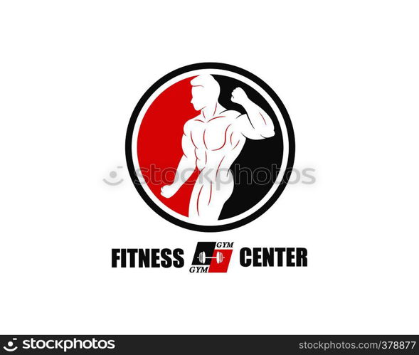 Bodybuilder Logo Template. Vector object and Icons for Sport Label, Gym Badge, Fitness Logo Design