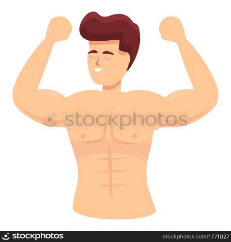 Bodybuilder narcissism icon. Cartoon of Bodybuilder narcissism vector icon for web design isolated on white background. Bodybuilder narcissism icon, cartoon style