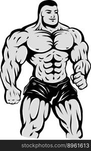 Bodybuilder on isolated background vector image