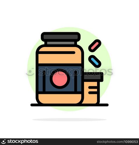 Bodybuilding, Gainer, Protein, Sports, Supplement Abstract Circle Background Flat color Icon