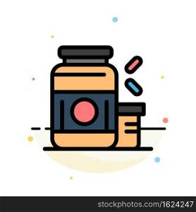 Bodybuilding, Gainer, Protein, Sports, Supplement Abstract Flat Color Icon Template