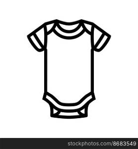 bodysuit short sleeve baby cloth line icon vector. bodysuit short sleeve baby cloth sign. isolated contour symbol black illustration. bodysuit short sleeve baby cloth line icon vector illustration