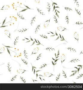 Bohemian flowers pattern. Seamless floral hand drawn chamomile mix. Vector illustration for fashion, fabric