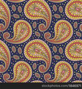 Bohemian paisley pattern. Ornamental eastern design. Paisley seamless pattern. Luxury oriental background. Bohemian paisley pattern. Ornamental eastern design. Paisley seamless pattern. Luxury oriental background. Can be used for wallpaper, textile, fabric, wrapping