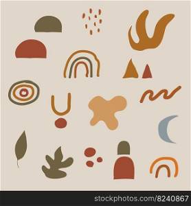 Boho Abstract Shapes with Earth tone color