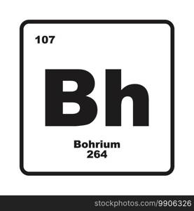 Bohrium chemistry icon,chemical element in the periodic table