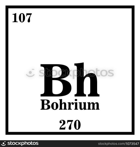Bohrium Periodic Table of the Elements Vector illustration eps 10.. Bohrium Periodic Table of the Elements Vector illustration eps 10