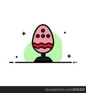 Boiled, Boiled Egg, Easter, Egg, Food Business Flat Line Filled Icon Vector Banner Template