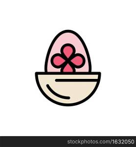 Boiled, Boiled Egg, Easter, Egg, Food  Flat Color Icon. Vector icon banner Template