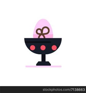 Boiled, Boiled Egg, Easter, Egg, Food Flat Color Icon. Vector icon banner Template