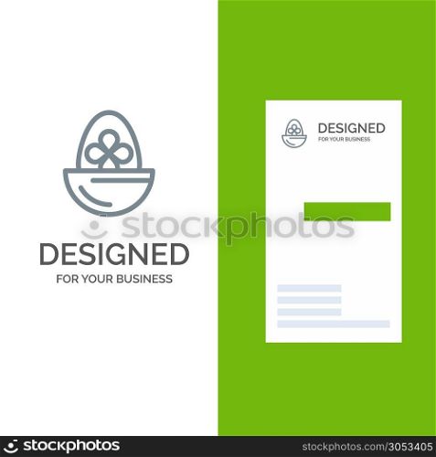 Boiled, Boiled Egg, Easter, Egg, Food Grey Logo Design and Business Card Template