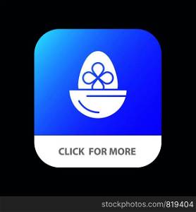 Boiled, Boiled Egg, Easter, Egg, Food Mobile App Button. Android and IOS Glyph Version