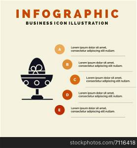 Boiled, Boiled Egg, Easter, Egg, Food Solid Icon Infographics 5 Steps Presentation Background