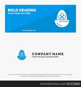 Boiled, Boiled Egg, Easter, Egg, Food SOlid Icon Website Banner and Business Logo Template