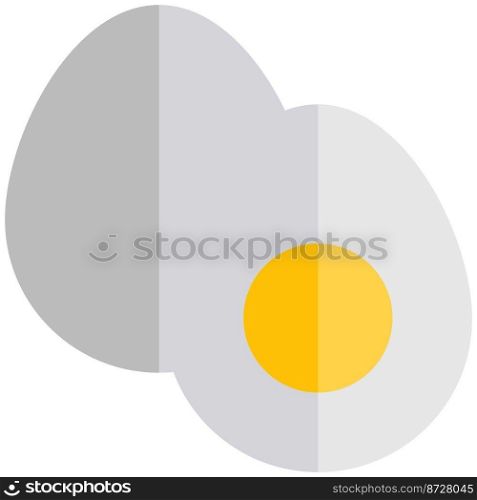 Boiled egg cut in slice to served