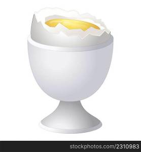 Boiled egg icon cartoon vector. Broken eggshell. Shell yolk. Boiled egg icon cartoon vector. Broken eggshell