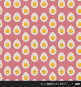 Boiled egg pattern illustration, vector on white background