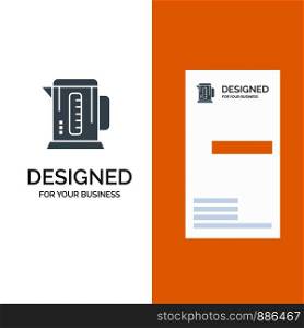 Boiler, Coffee, Machine, Hotel Grey Logo Design and Business Card Template