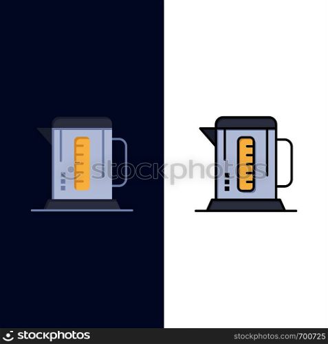 Boiler, Coffee, Machine, Hotel Icons. Flat and Line Filled Icon Set Vector Blue Background