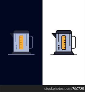 Boiler, Coffee, Machine, Hotel Icons. Flat and Line Filled Icon Set Vector Blue Background