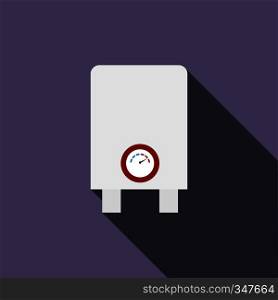 Boiler, water heater icon in flat style on a violet background. Boiler, water heater icon, flat style