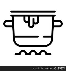 Boiling cream soup icon outline vector. Hot food. Homemade bowl. Boiling cream soup icon outline vector. Hot food