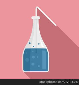 Boiling lab bottle icon. Flat illustration of boiling lab bottle vector icon for web design. Boiling lab bottle icon, flat style