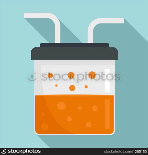 Boiling pipe flask icon. Flat illustration of boiling pipe flask vector icon for web design. Boiling pipe flask icon, flat style