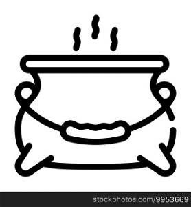 boiling potion in tank line icon vector. boiling potion in tank sign. isolated contour symbol black illustration. boiling potion in tank line icon vector illustration