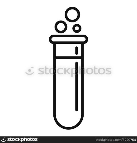 Boiling test tube icon outline vector. Lab research. Genetic chemistry. Boiling test tube icon outline vector. Lab research