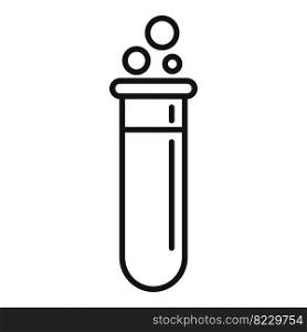 Boiling test tube icon outline vector. Lab research. Genetic chemistry. Boiling test tube icon outline vector. Lab research