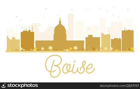 Boise City skyline golden silhouette. Vector illustration. Cityscape with landmarks