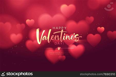 Bokeh Blurred Heart Shape Shiny Luxurious Background for Valentines Day congratulations. Handwriting lettering Happy Valentines Day. Vector illustration EPS10. Bokeh Blurred Heart Shape Shiny Luxurious Background for Valentines Day congratulations. Handwriting lettering Happy Valentines Day. Vector illustration