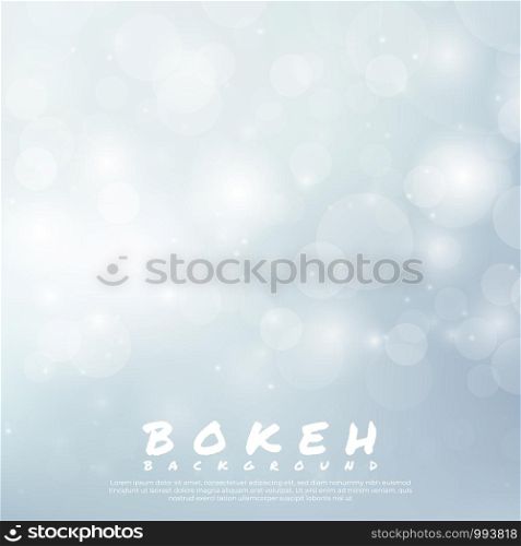 Bokeh bright background white light design glitter shiny modern style. vector illustration