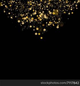 Bokeh effect isolated on black background. Dark Abstract Gold bokeh sparkle on black background. Bokeh effect isolated on black background. Dark Abstract Gold bokeh sparkle on black background.