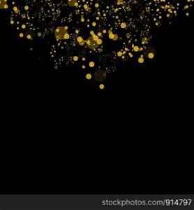 Bokeh effect isolated on black background. Dark Abstract Gold bokeh sparkle on black background. Bokeh effect isolated on black background. Dark Abstract Gold bokeh sparkle on black background.