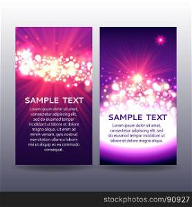 Bokeh flyer violet templates. Bokeh flyer violet templates with sparkls, vector illustration