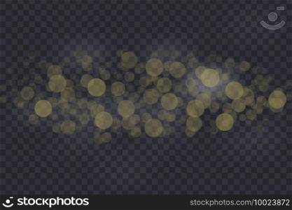 Bokeh lights effect isolated on transparent background. Bokeh lights effect isolated