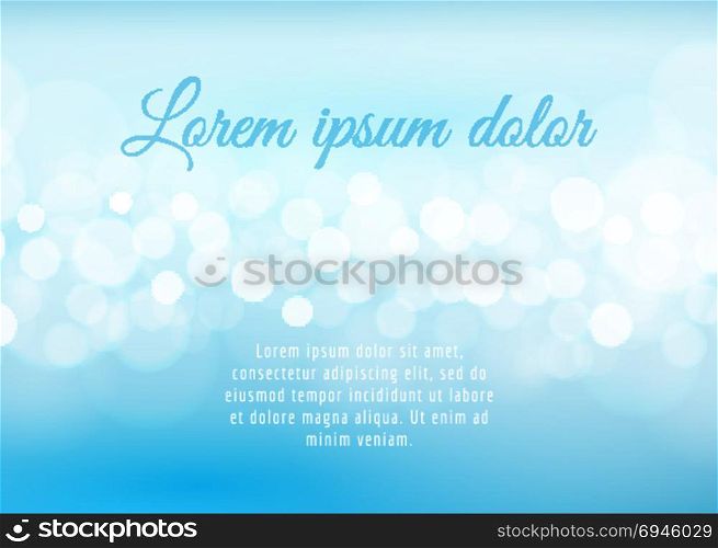 Bokeh lights on sky blue background. Abstract bokeh lights on the sky blue background, vector illustration