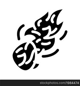 bolide burning glyph icon vector. bolide burning sign. isolated contour symbol black illustration. bolide burning glyph icon vector illustration