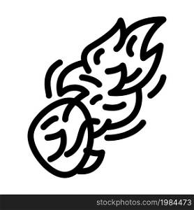 bolide burning line icon vector. bolide burning sign. isolated contour symbol black illustration. bolide burning line icon vector illustration