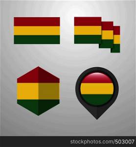 Bolivia flag design set vector