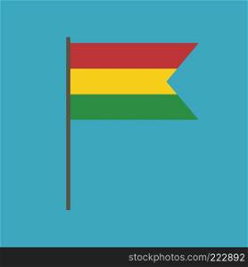 Bolivia flag icon in flat design. Independence day or National day holiday concept.