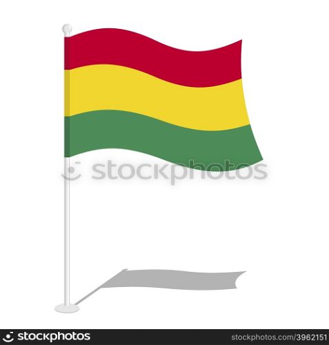 Bolivia Flag. Official national symbol of Bolivia rspubliki. Traditional Bolivian flag growing state in central part of South America.