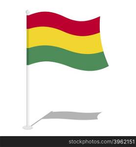 Bolivia Flag. Official national symbol of Bolivia rspubliki. Traditional Bolivian flag growing state in central part of South America.