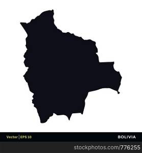 Bolivia - South America Countries Map Icon Vector Logo Template Illustration Design. Vector EPS 10.