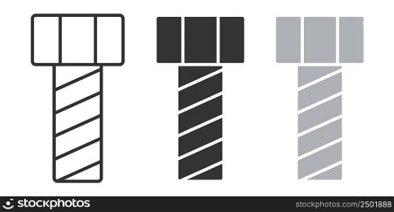 Bolt icon. Construction tool illustration symbol. Sing screw vector.